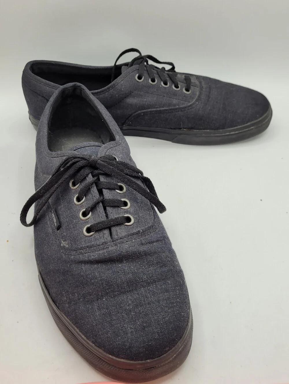 Vans Dark Black Denim Shoes Mens Size 10.5